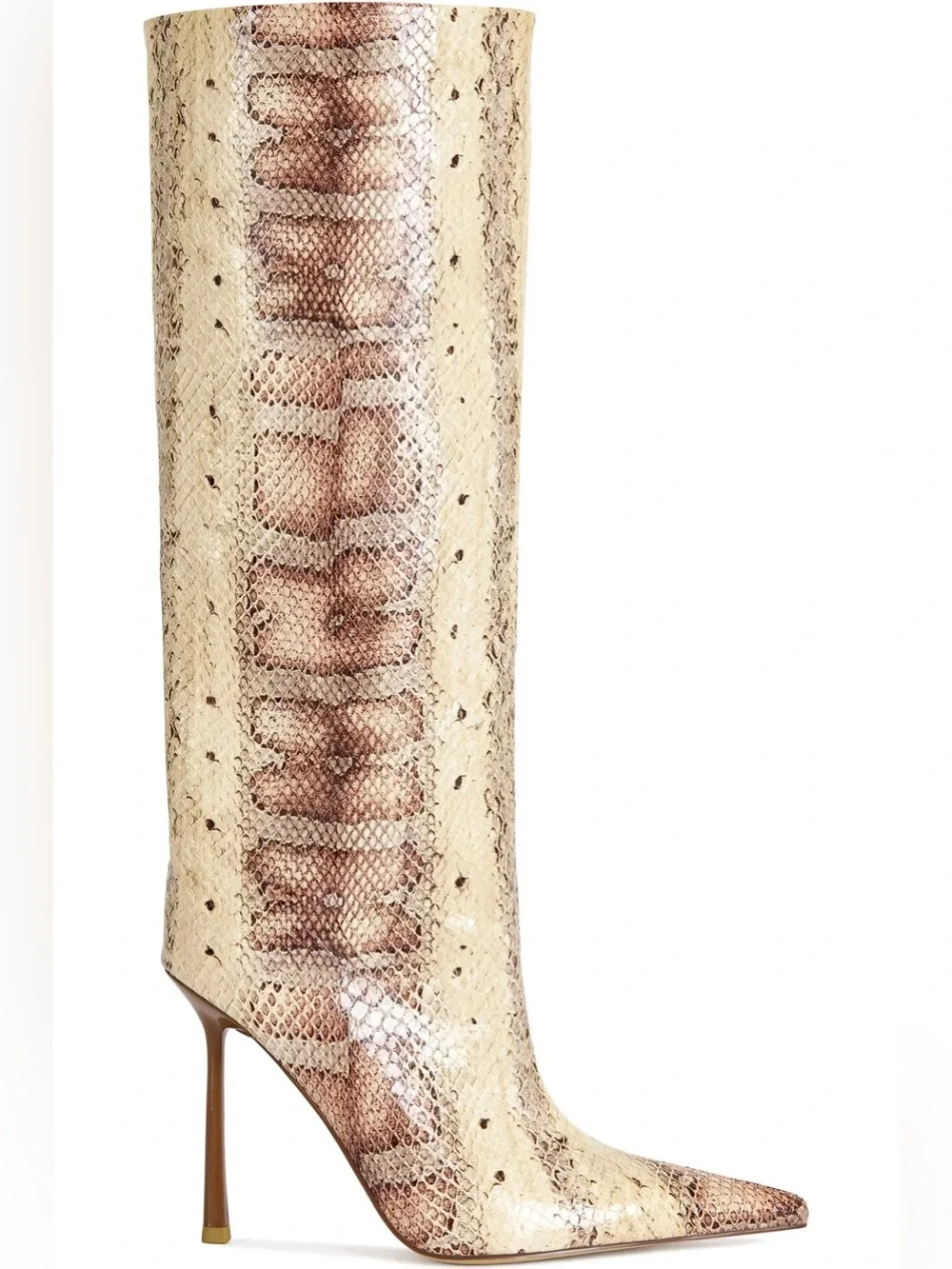 NWOT AZALEA WANG MADEYE NUDE SNAKE STILETTO BOOT